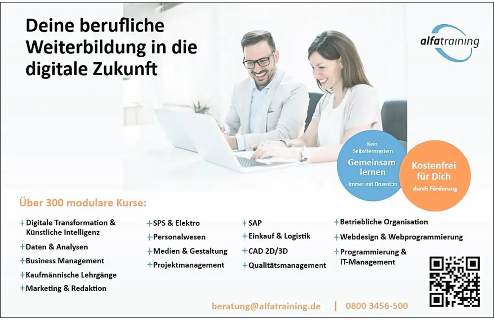 Über 300 Kurse – alfatraining