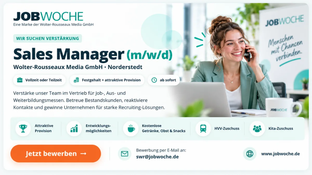 Stellenanzeige: Sales Manager (m/w/d) – Wolter-Rousseaux Media GmbH